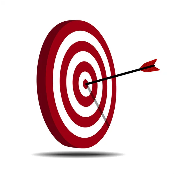 Vector Illustration Arrow Hitting Target — Stock Vector