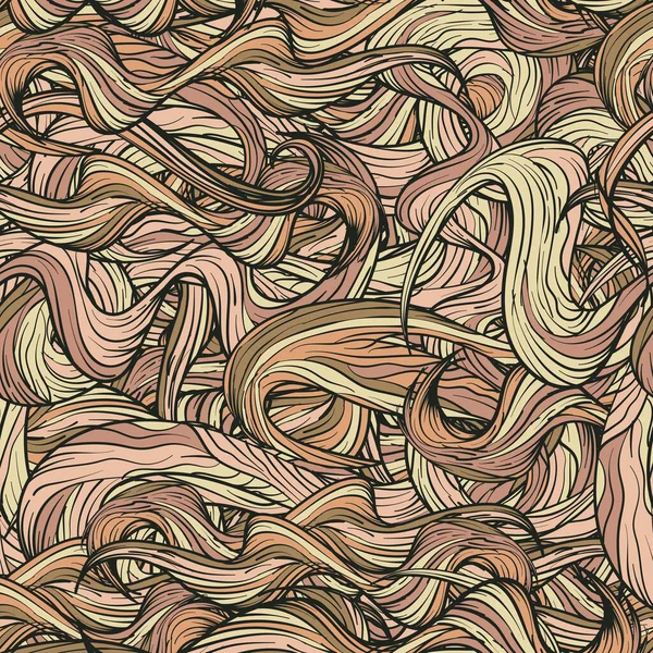 El çizimi biçimsiz desen çizimi ile soyut dalgalar ve birbirine dolanmış çizgiler