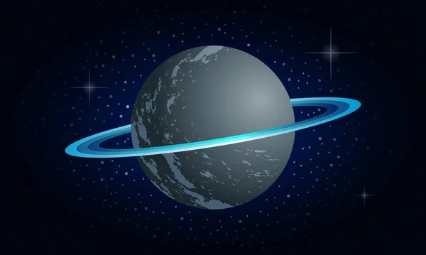 Planeta Saturno Con Anillo Aislado Ilustración Del Vector Fondo — Vector de stock
