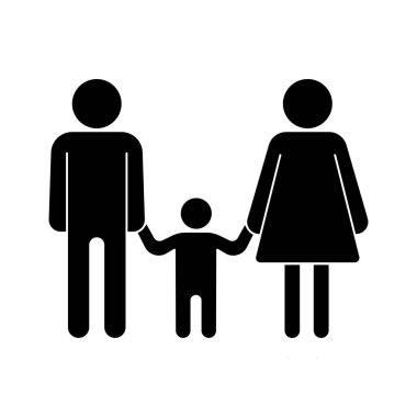 Aile birliği - beyaz arkaplanda izole edilmiş basit bir simge