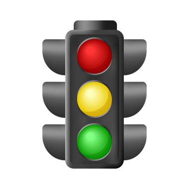 Gerçekçi rengarenk trafik sinyalleri ortamı