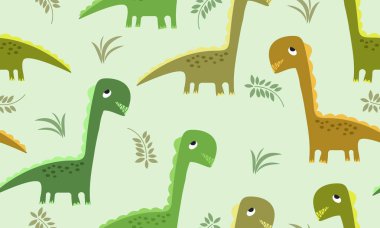 Dinozor desenli bir geçmişin tarih öncesi geçit töreni
