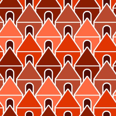 A modern geometric pattern with interlocking terracotta and brown triangles clipart