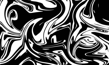 Siyah ve Beyaz Soyut Sıvı Akışı