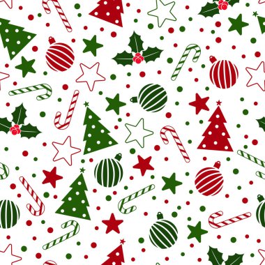 Dekoratif Geleneksel Beyaz Noel Elementleri