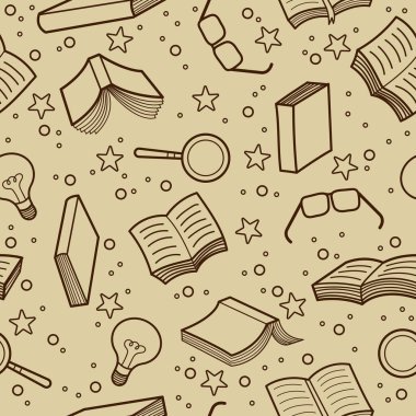 Kitap karalama ögeleri pürüzsüz kalıp arkaplanı