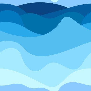 Ocean Flow Abstract Blue Waves clipart