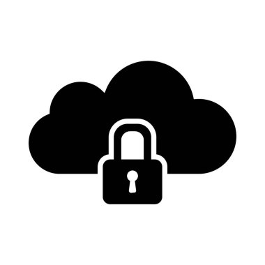 Kalın Bulut Güvenliği Simgesi Basit Siber Güvenlik