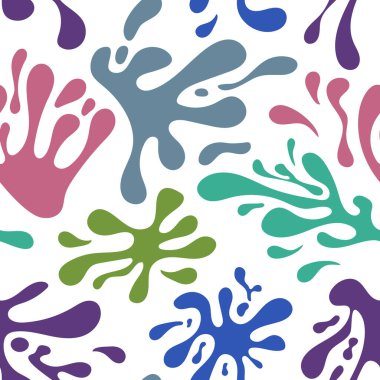 Beyaz bir arkaplan üzerinde soyut çok renkli sıçrama deseni