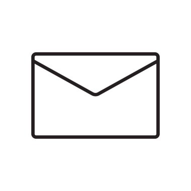 Beyaz arkaplanda izole edilmiş klasik siyah beyaz zarf simgesi