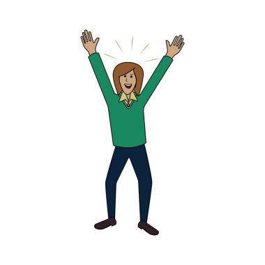 Kutlama sanatı, kollar muzaffer bir pozda yükseliyor.