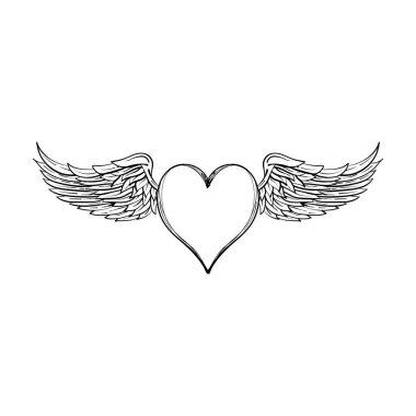 Melek Kanatlı El Çizimi