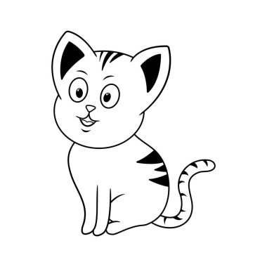 Cheerful Kitty, Cute Cartoon Cat Illustration clipart