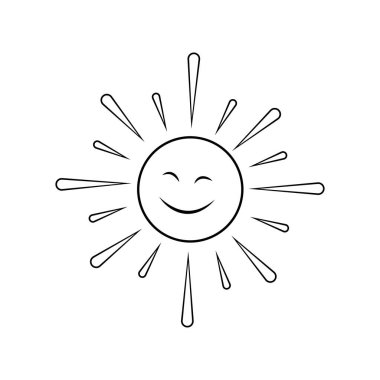 Mutlu Güneş Çizimi Işıl ışıl ve Neşeli Güneş Çizimi