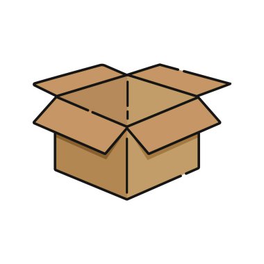 İzole edilmiş Açılmış Paket Kutusu Simgesi