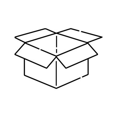 Minimalist Taslakla Karton Kutu Simgesini Aç