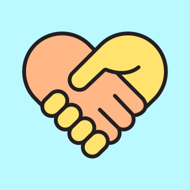Two hands in peach and yellow symbolize unity, love, and cooperation. Ideal for campaigns, social projects, or themes of partnership and harmony