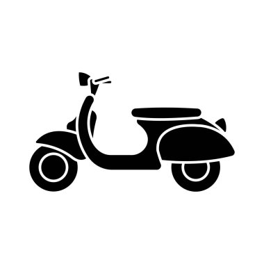 Retro scooter 'ın çok yönlü bir tasviri. Logo, desen ya da klasik cazibe gerektiren herhangi bir tasarım projesi için mükemmel..