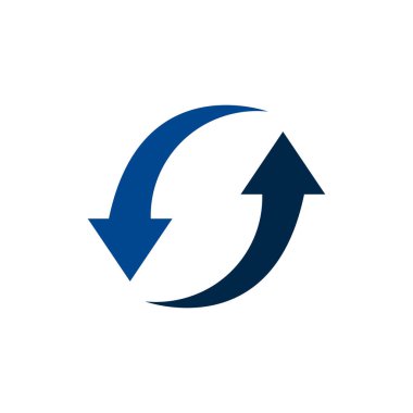 Çembersel oklar zıt yönleri gösteriyor, sürekli akışı, dönüşü ya da senkronizasyonu temsil ediyor. İş, geri dönüşüm veya dijital otomasyon temaları için mükemmel.