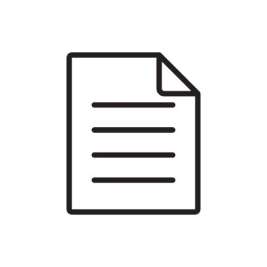 Metin satırlı kağıt bir belgeyi temsil eden temiz ve basit bir simge. Dosya yönetimi sistemleri, ofis uygulamaları veya eğitim platformlarında kullanmak için ideal.