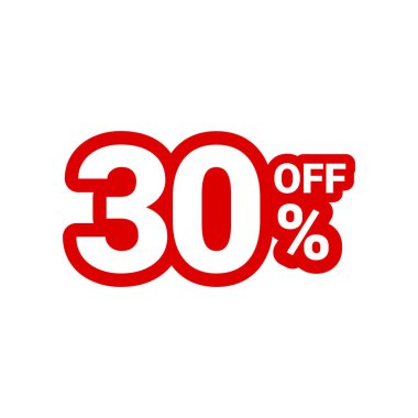 Temiz ve cesur% 25 indirimli grafik etiketi kırmızı ve beyaz, indirimli satışlar için ideal online ve mağaza içi.