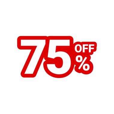 E- ticaret anlaşmaları, perakende satış tabelaları, web sitesi afişleri ve dijital pazarlama görselleri için% 75 indirim etiketi.