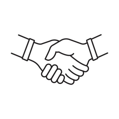 Minimalist bir tokalaşma çizgisi işbirliği, iletişim ve karşılıklı saygıyı temsil ediyor. Sunumlar, web siteleri ve markalaşma için mükemmel.