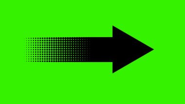 Canlandırılmış döngü oku yeşil ekran üzerinde hareket eder.