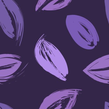 Koyu bir arka planda değişik mor tonlarda el yapımı fırça darbeleri içeren, cesur, modern, pürüzsüz bir desen. Moda tekstili, duvar kağıdı ve dijital tasarımlar için ideal.