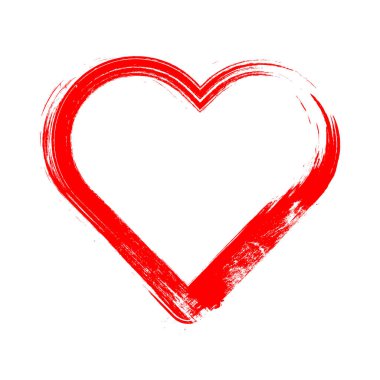 Canlı kırmızı fırça darbeleriyle yaratılmış cesur ve sanatsal bir kalp sembolü. Sevgililer Günü tasarımları, romantik mesajlar veya el yapımı kart grafikleri için mükemmel..