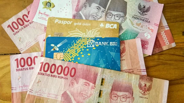 Probolinggo Indonesien 2022 November Indonesiska Sedlar Värda 100000 Rupiah Gamla — Stockfoto