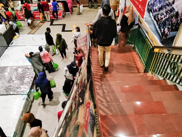 Probolinggo,Indonesia. Jan. 2023 : Visitors in a shopping center are taken from the 2nd floor