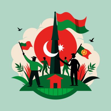 Bangladeş 'in bağımsızlık günü, Vatansever Bangladeş bayrak bayrağı 26 Mart tarihli konsept, Vektör