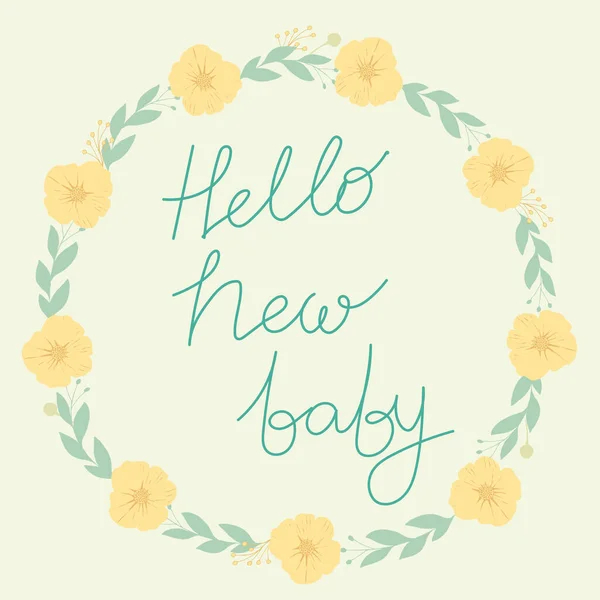 Witam Nowe Dziecko Kartka Powitalna Baby Shower Gratulacje Okazji Narodzin — Wektor stockowy