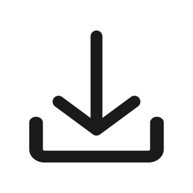 Düğme simgesini indir. Basit düz dizayn. Vektör sanatı