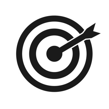 Hedef simgesi. Gol sembolü. Basit düz dizayn. Vektör sanatı