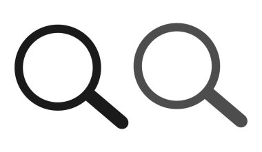 Büyüteç simgesi. Araştırma tuşu. Basit düz dizayn. Vektör sanatı