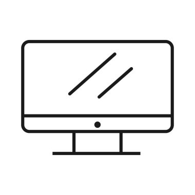 Simge görüntüsü. Bilgisayar. Basit düz dizayn. Vektör sanatı