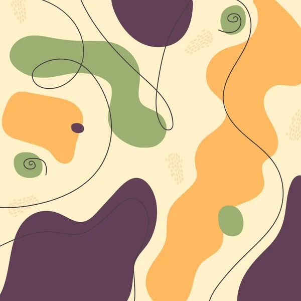 Abstrakter Hintergrund Pastellfarben Verschiedene Abstrakte Formen Glatte Linien Und Formen — Stockvektor