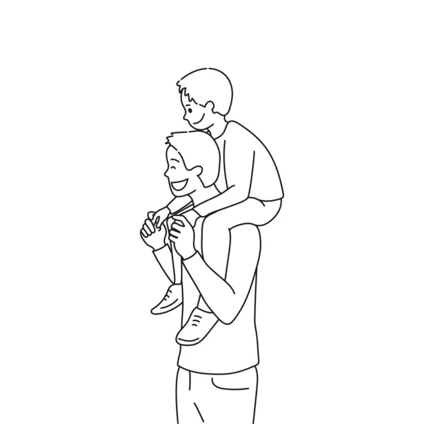 Carte Vœux Fête Des Mères Avec Enfant Assis Genoux Sur — Image vectorielle