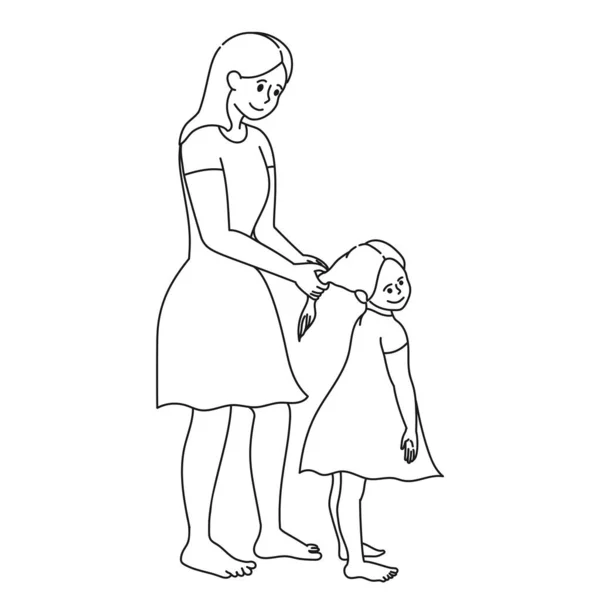 День Матері Вітальна Листівка Дитиною Сидить Колінах Матерів Дочка Мама — стоковий вектор