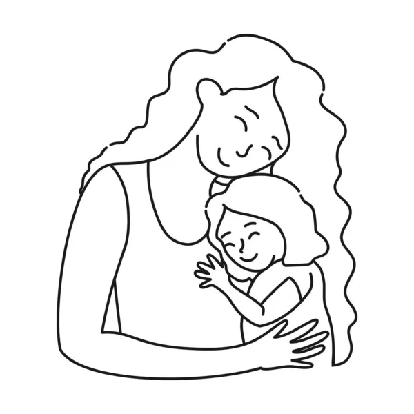 День Матері Вітальна Листівка Дитиною Сидить Колінах Матерів Дочка Мама — стоковий вектор