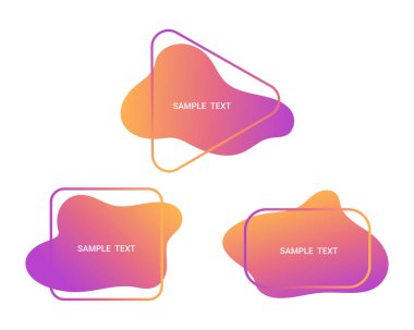 Set of abstract templates for presentation in bright gradient colors. Vector art clipart