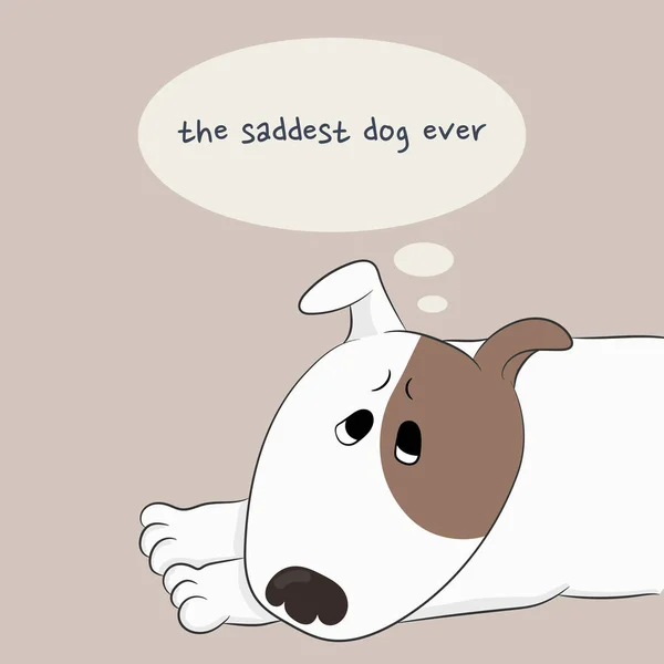 Cão Desenho Animado Triste Encontra Com Bolhas Fala Frase Cão — Vetor de Stock