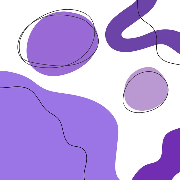 Абстрактный Минималистский Фиолетовый Фон Различные Абстрактные Формы Гладкие Линии — стоковый вектор