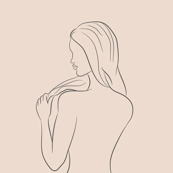 Abstraktní Ženský Obrys Šedém Pozadí Abstraktní Krása Žen Ženské Tělo — Stockový vektor
