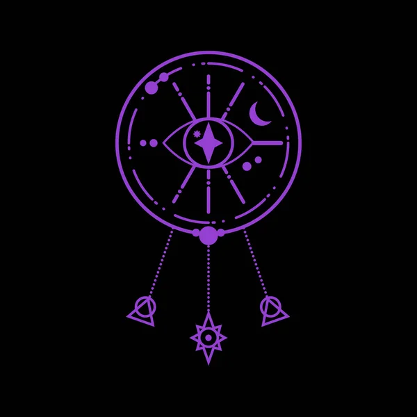 Αφηρημένο Γεωμετρικό Μαγικό Σχήμα Αφηρημένο Μυστηριώδες Σύμβολο Δημιουργικός Ονειροπαγίδα — Διανυσματικό Αρχείο