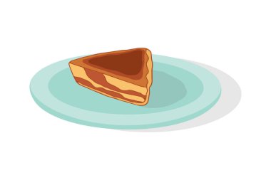 Beyaz arka planda bir tabakta çocuk oyuncağı. Tabakta turta. 