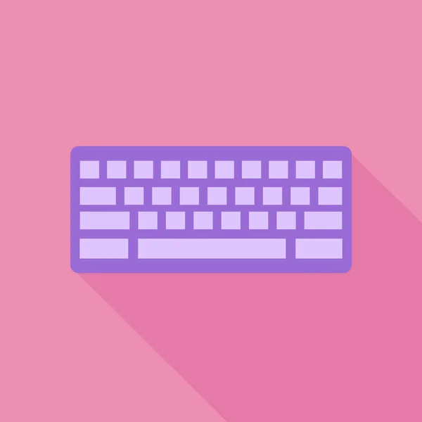 Icona Tastiera Computer Viola Stile Piatto Sfondo Rosa Illustrazione Vettoriale — Vettoriale Stock