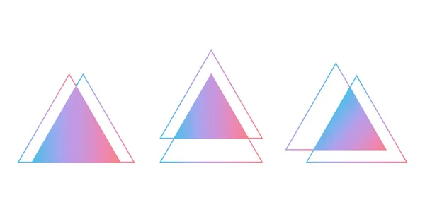 Набір Трикутних Шаблонів Представлення Градієнтних Кольорах Трикутник Формує Простір Копіювання — стоковий вектор